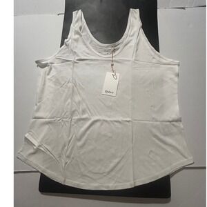 Quince White Cotton Modal Scoop Neck Tank Top XL NWT Quiet Luxury Soft Girl